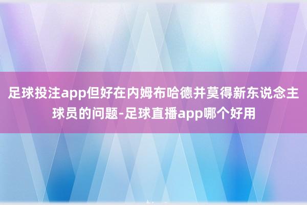 足球投注app但好在内姆布哈德并莫得新东说念主球员的问题-足球直播app哪个好用