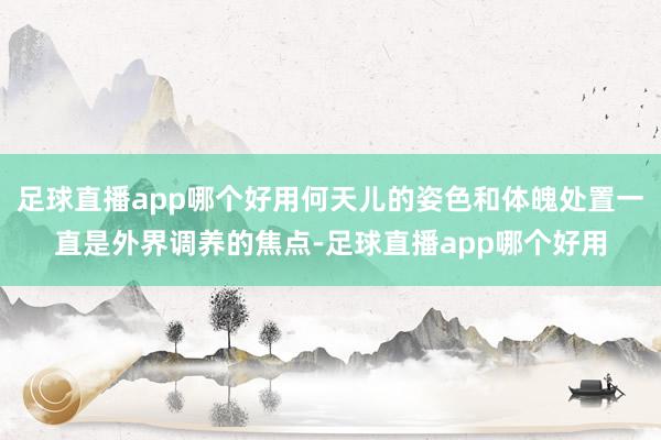 足球直播app哪个好用何天儿的姿色和体魄处置一直是外界调养的焦点-足球直播app哪个好用