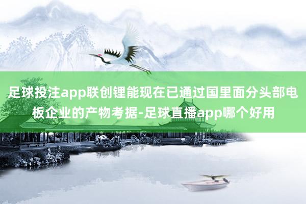 足球投注app联创锂能现在已通过国里面分头部电板企业的产物考据-足球直播app哪个好用