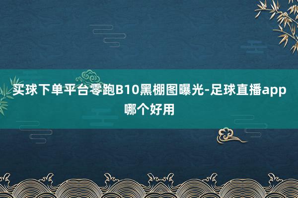 买球下单平台零跑B10黑棚图曝光-足球直播app哪个好用