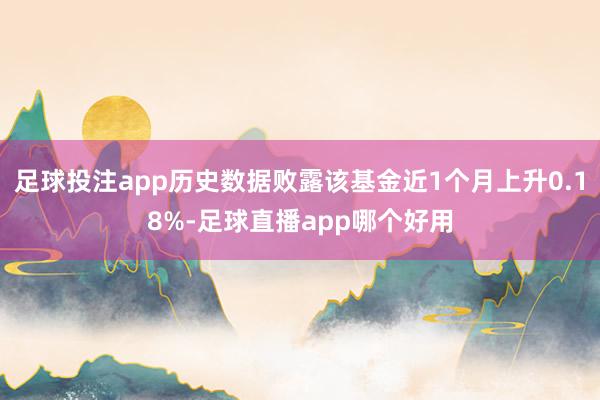 足球投注app历史数据败露该基金近1个月上升0.18%-足球直播app哪个好用