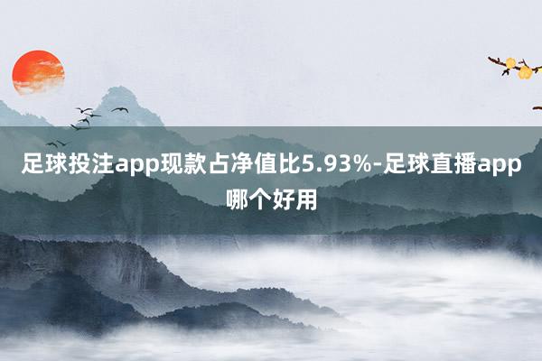 足球投注app现款占净值比5.93%-足球直播app哪个好用