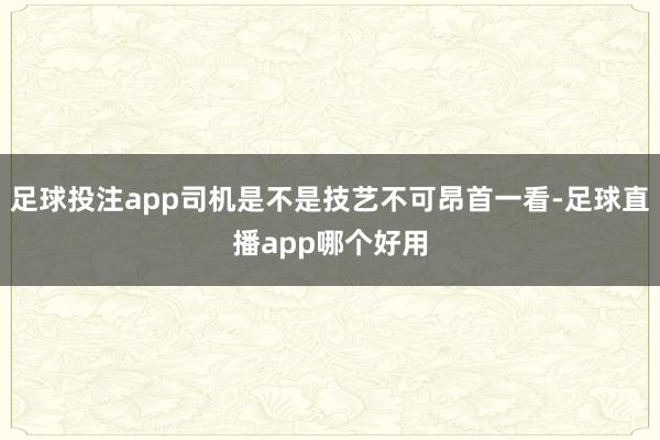 足球投注app司机是不是技艺不可昂首一看-足球直播app哪个好用