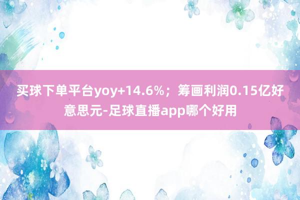 买球下单平台yoy+14.6%；筹画利润0.15亿好意思元-足球直播app哪个好用